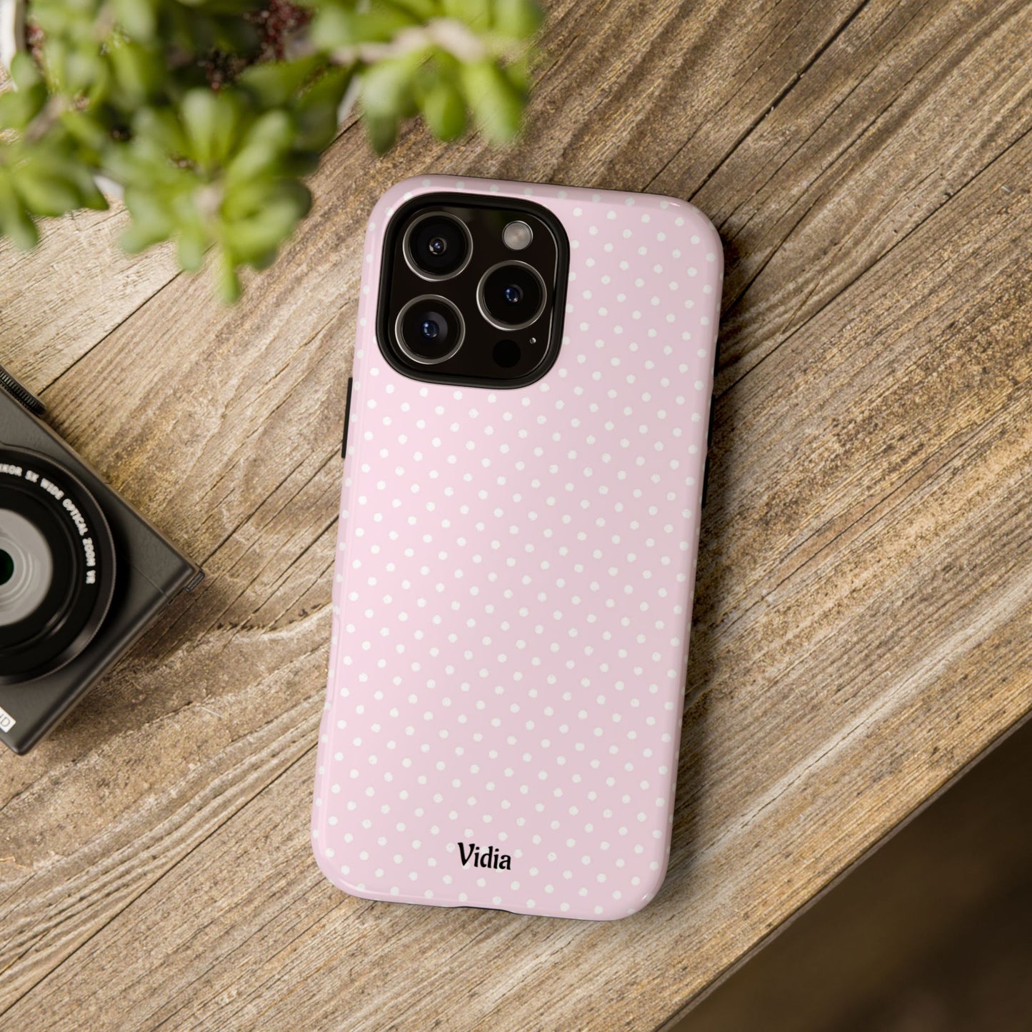 Baby pink polka dot
