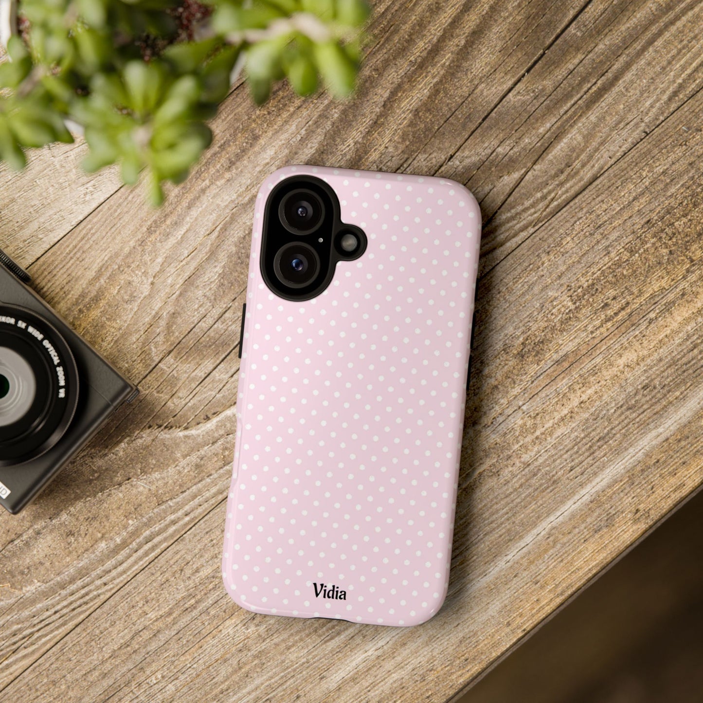 Baby pink polka dot