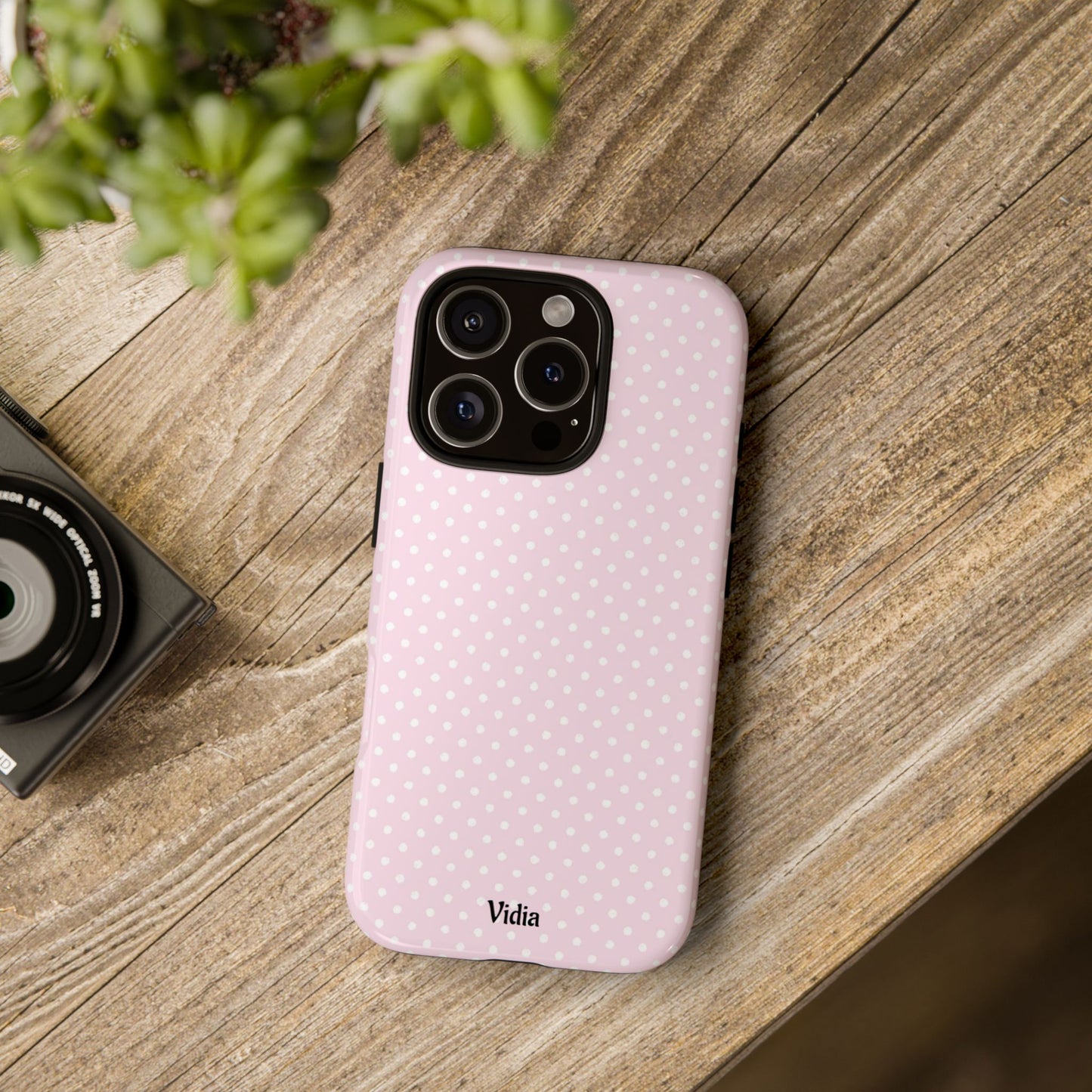 Baby pink polka dot