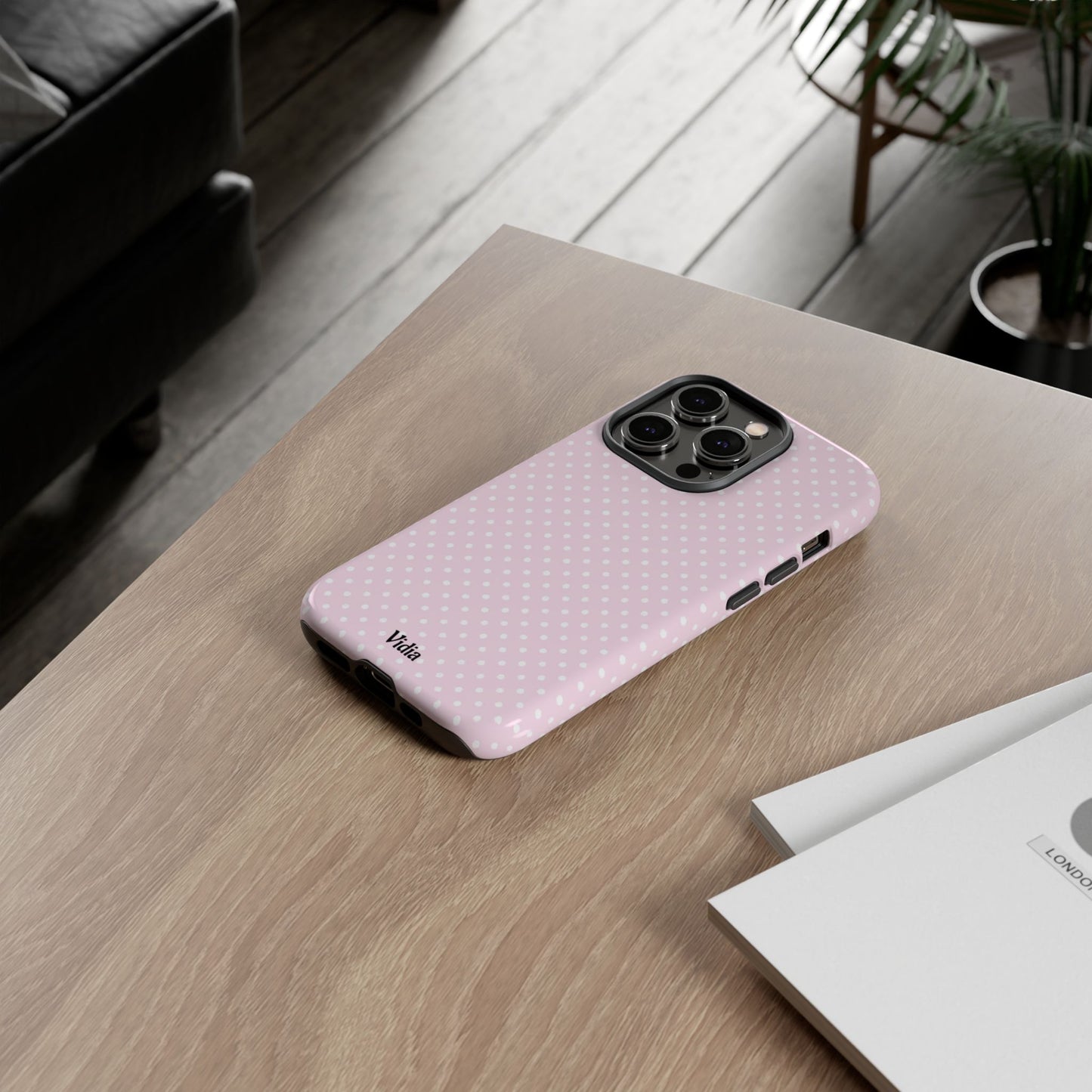 Baby pink polka dot