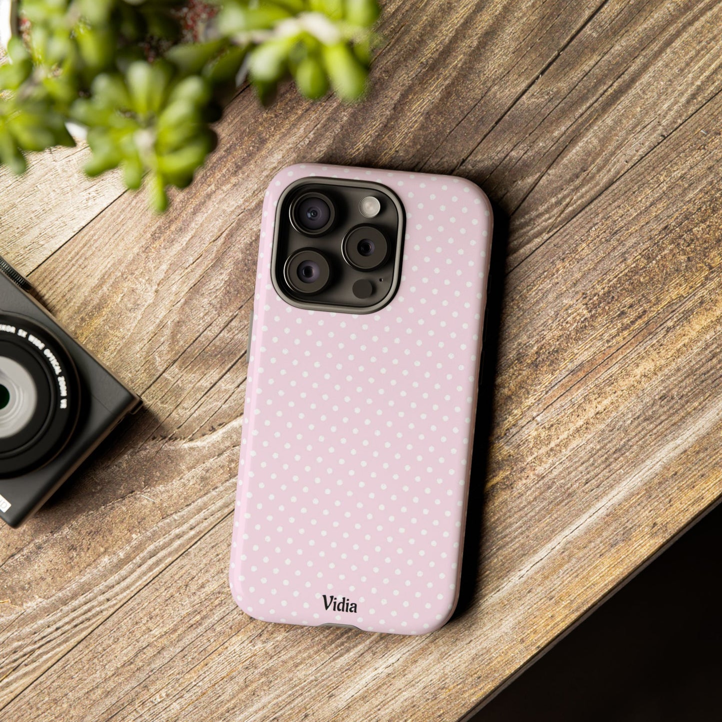 Baby pink polka dot