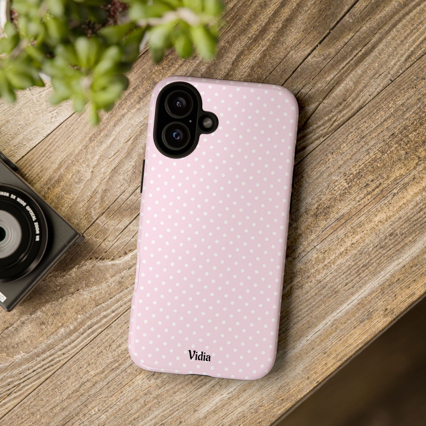 Baby pink polka dot