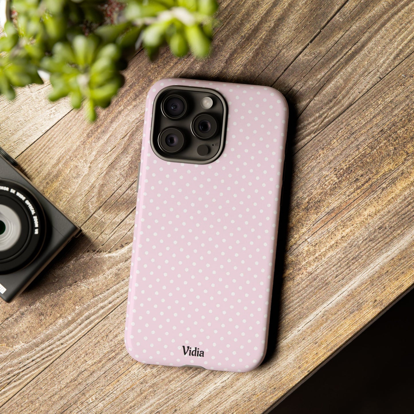 Baby pink polka dot