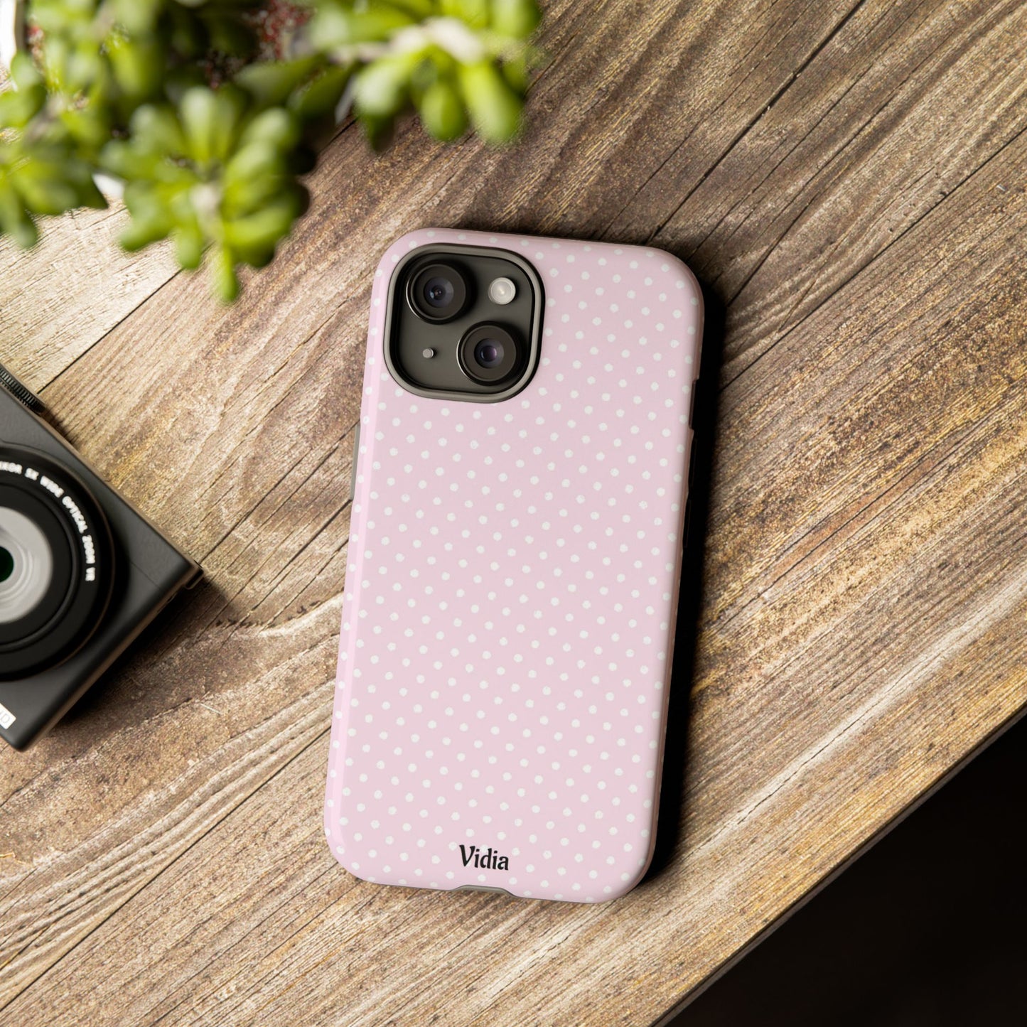 Baby pink polka dot