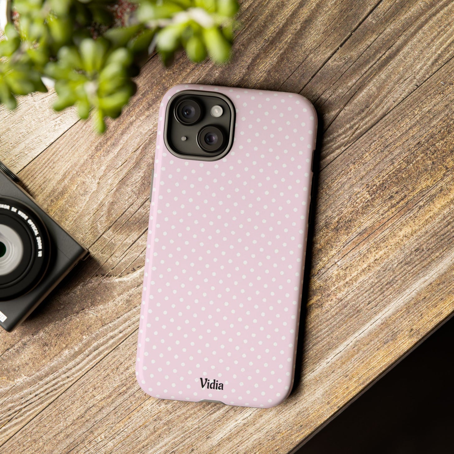Baby pink polka dot